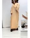 Abaya beige très ample (36-52) coupe kimono - 2