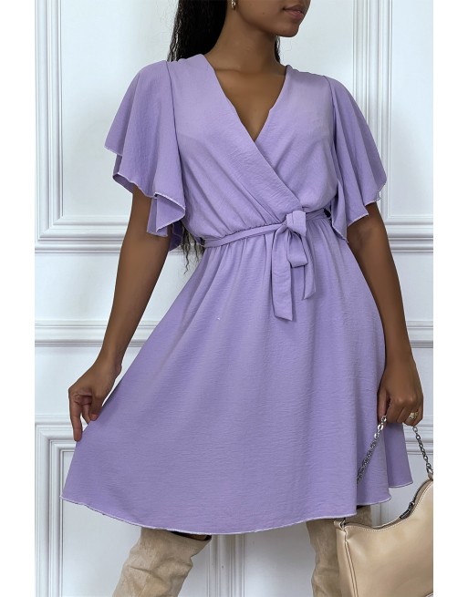 Robe patineuse lilas cache coeur - 3