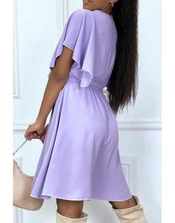 Robe patineuse lilas cache coeur - 4