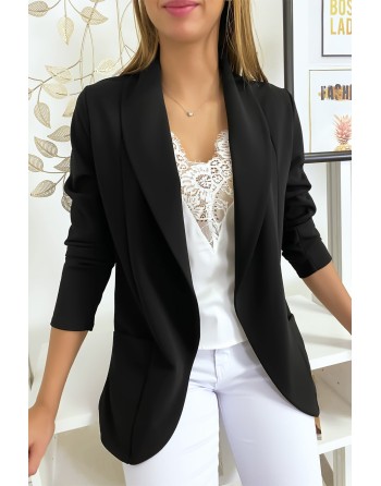 Veste Blazer noir col châle avec poches. Blazer femme 1526 - 3