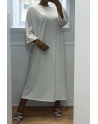 Longue robe over size en coton blanc très épais - 1