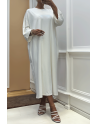 Longue robe over size en coton blanc très épais - 2