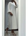 Longue robe over size en coton blanc très épais - 4