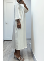 Longue robe over size en coton blanc très épais - 6