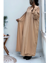 Abaya 2 pièces robe et kimono camel très class - 3