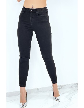 Jeans slim noir avec poches très extensible - 1