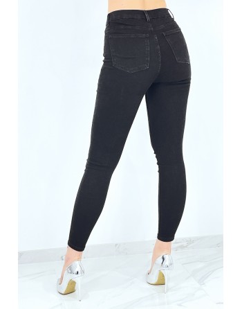 Jeans slim noir avec poches très extensible - 2