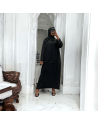 Robe abaya couleur noir avec foulard  intégré  - 3